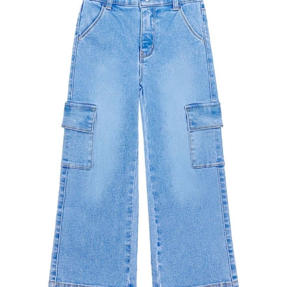 Light Blue Denim Cargo Jeans